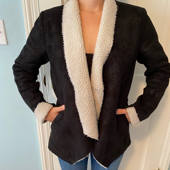 The Kooples Faux Shearling Drape Jacket - Picture 5 of 5